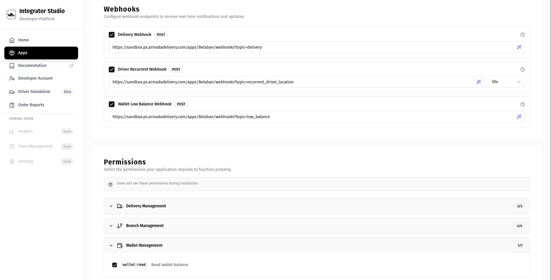 Webhook Subscriptions & Permissions